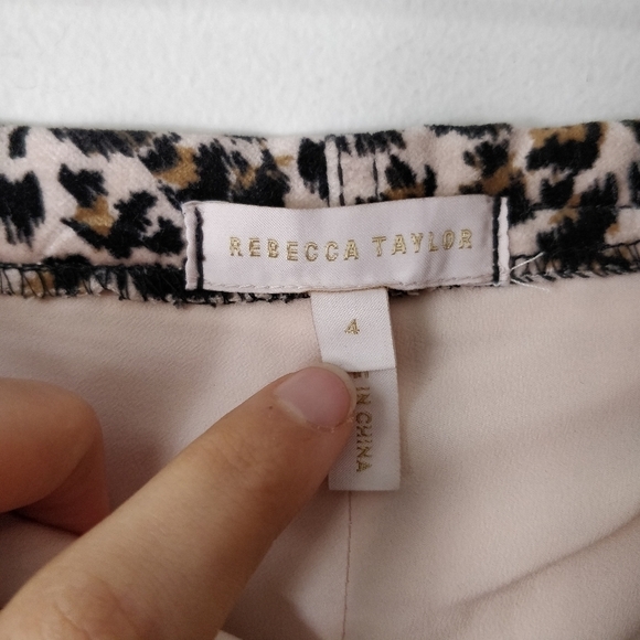 Rebecca Taylor Leopard Print Velveteen Pant sz 4 - Picture 7 of 8